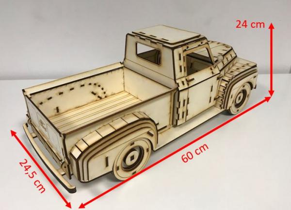 Ford F1 Pick up Truck 3D Laser Cut Bausatz Abmessungen